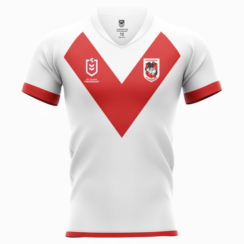 St. George Illawarra Dragons Kids Home Supporter Jersey NRL Rugby League by Burley Sekem - new