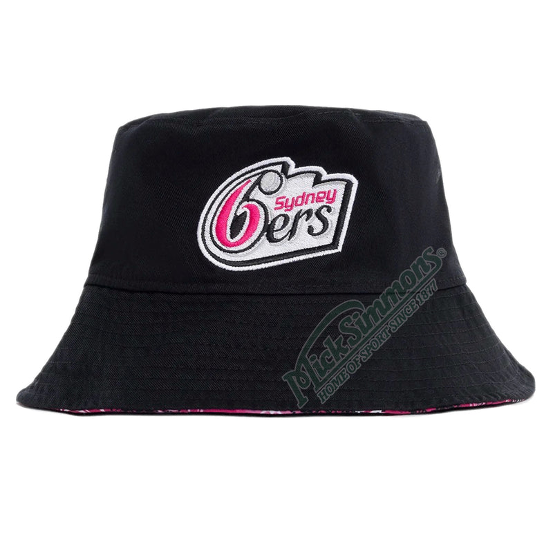 Sydney 6ers Official Adult Reversible Bucket Hat Cricket Big Bash League BBL By Mitchell & Ness - new