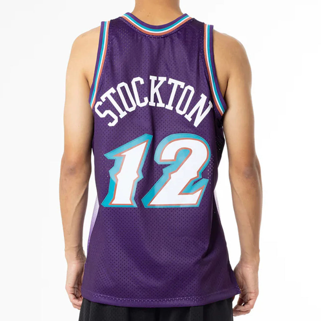 Men's Mitchell & Ness John Stockton Black Utah Jazz Hardwood Classics  1996-97 Swingman Jersey