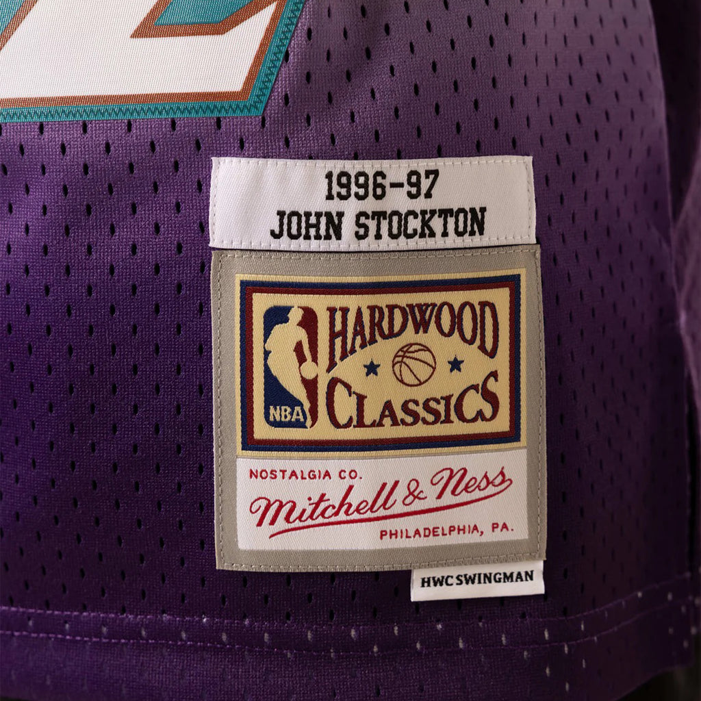 John Stockton Utah Jazz Mitchell & Ness Hardwood Classics 1996-97 Swingman Jersey - White