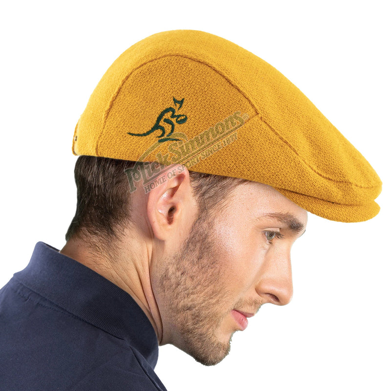 Wallabies Official Gold ‘Donegal’ Newsboy Cap Adjustable Hat Rugby Union - new