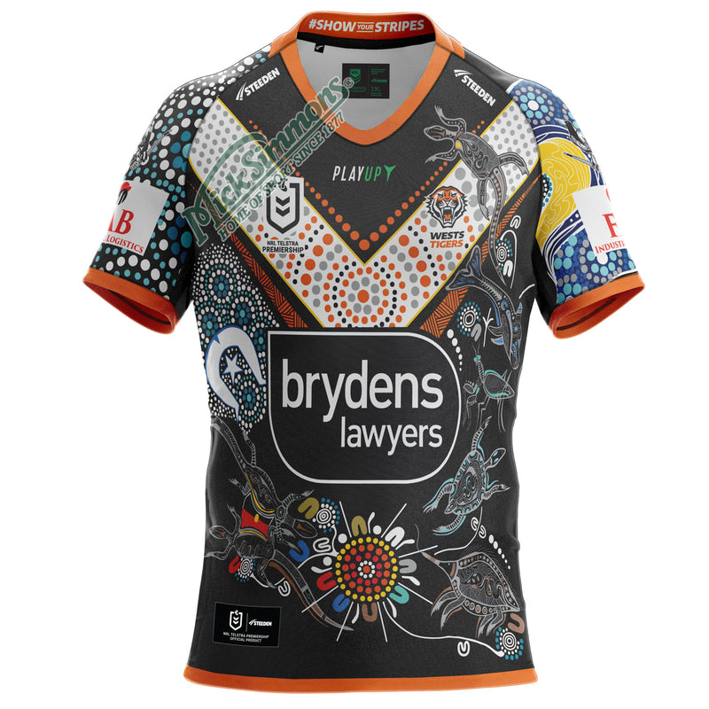 Wests Tigers 2023 Men's Indigenous Jersey NRL Rugby League by Steeden - new