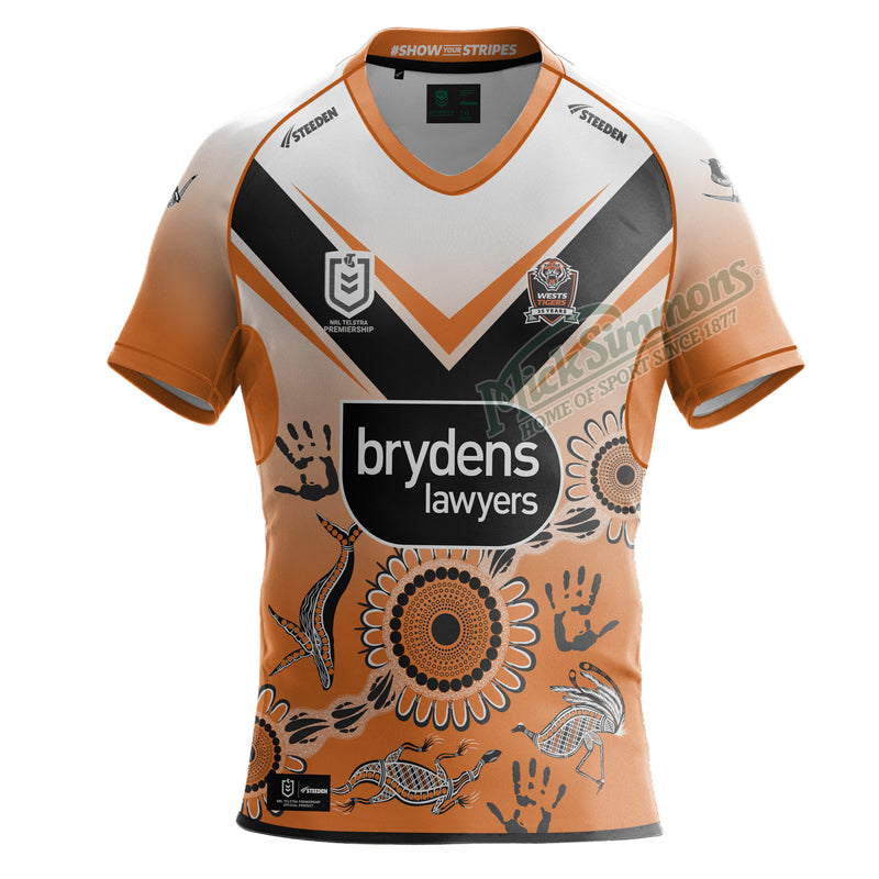 Wests Tigers 2024 Men's Indigenous Jersey NRL Rugby League by Steeden - new