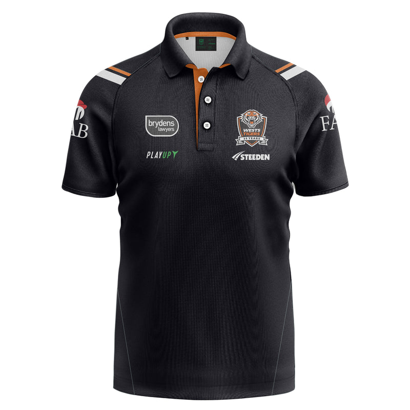 Wests Tigers 2024 Men's Media Polo Shirt NRL Rugby League by Steeden - new