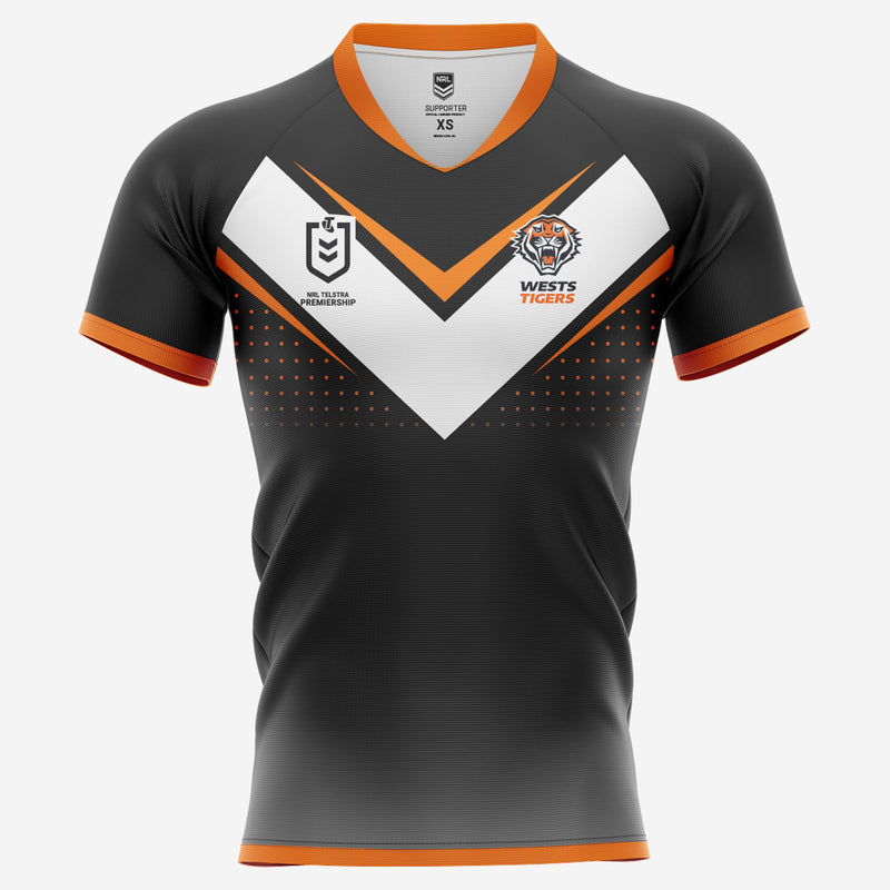 Wests Tigers Kids Home Supporter Jersey NRL Rugby League by Burley Sekem - new