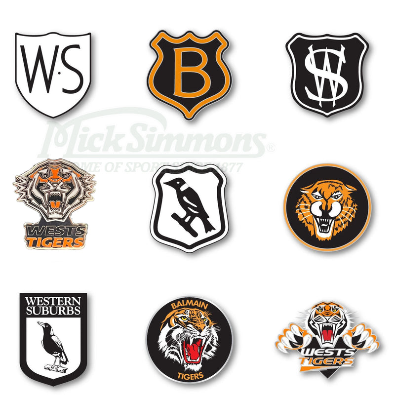 Wests Tigers NRL Evolution Series Collection Set Team Metal Logo Pin Badge - new