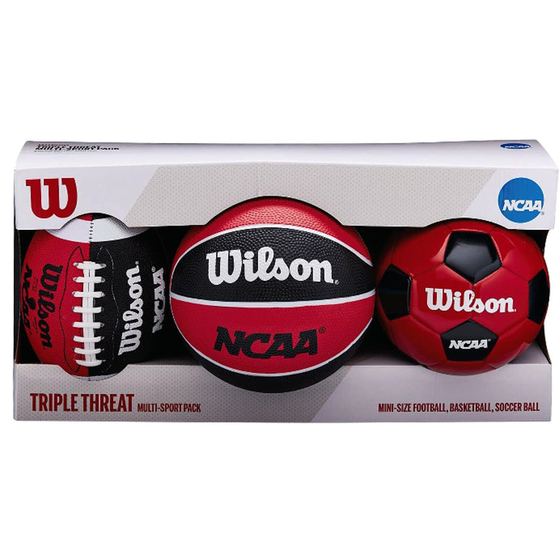 Wilson MVP Triple Threat Ball Kit, Football / Basketball / Soccer Mini Size - new