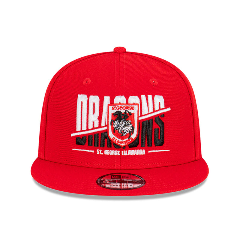 St George-Illawara Dragons 9FIFTY Sliced Official Team Colours Cap Snapback by New Era - new