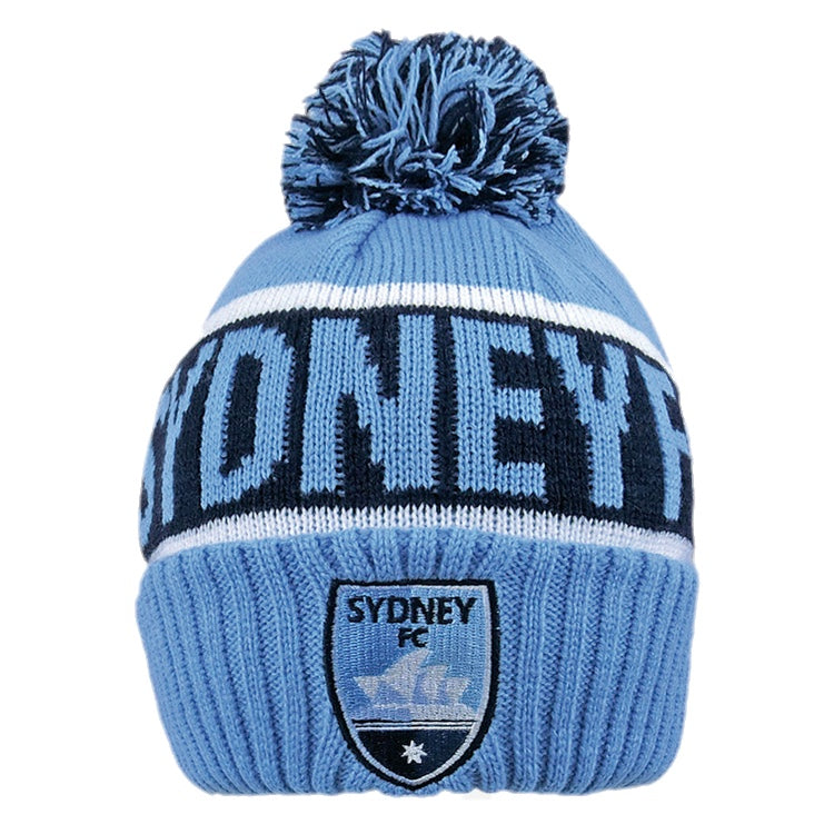 Sydney FC Adult's Striker Pom Pom Beanie - new