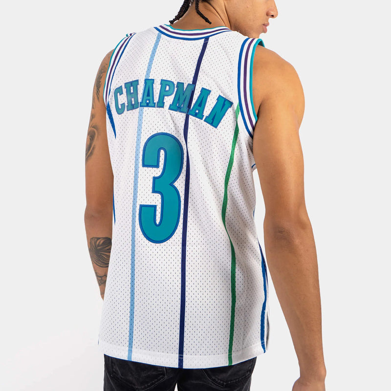 Charlotte Hornets Rex Chapman 1988-89 Hardwood Classics Swingman NBA Road Jersey by Mitchell & Ness - new