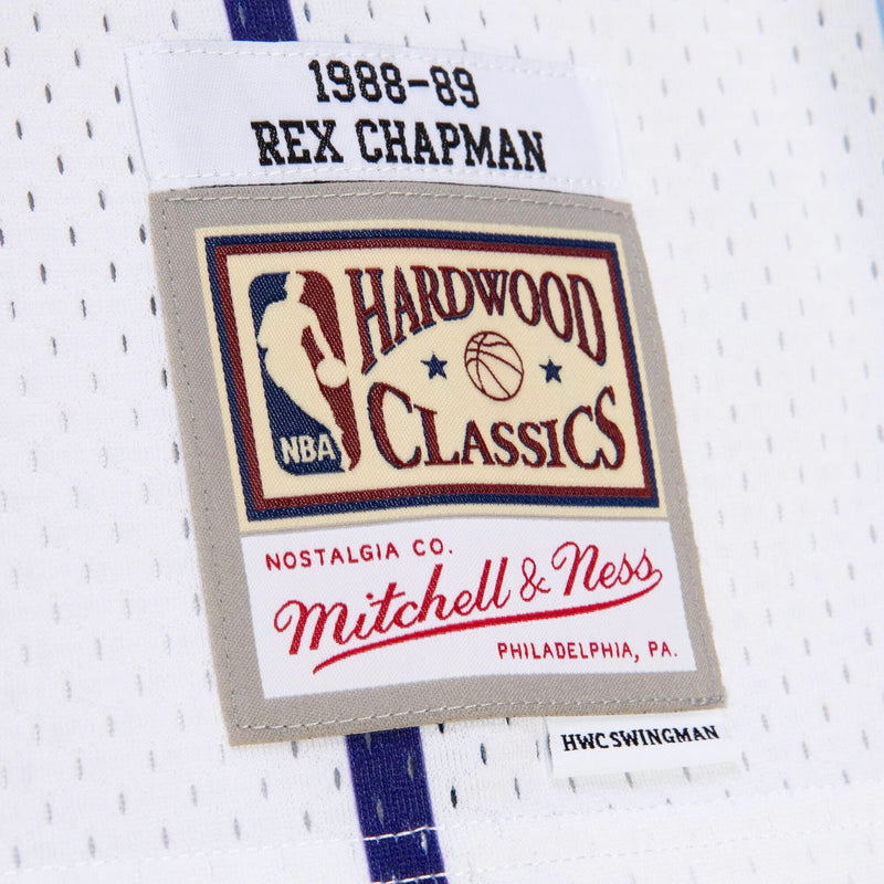 Charlotte Hornets Rex Chapman 1988-89 Hardwood Classics Swingman NBA Road Jersey by Mitchell & Ness - new