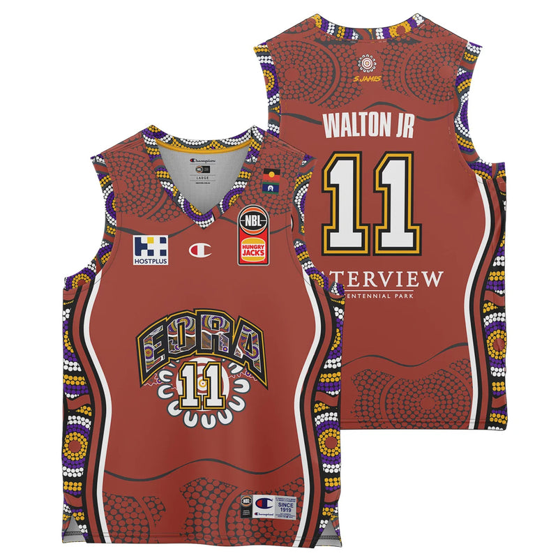 Sydney Kings 2022/23 Authentic Kids Crew Neck Indigenous Jersey - Derrick Walton Jr NBL Basketball by Champion - new