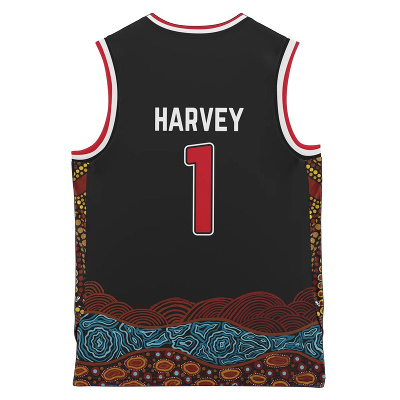 Illawarra Hawks 2022/23 Authentic Kids V Neck Indigenous Jersey - Tyler Harvey NBL Basketball by Champion - new