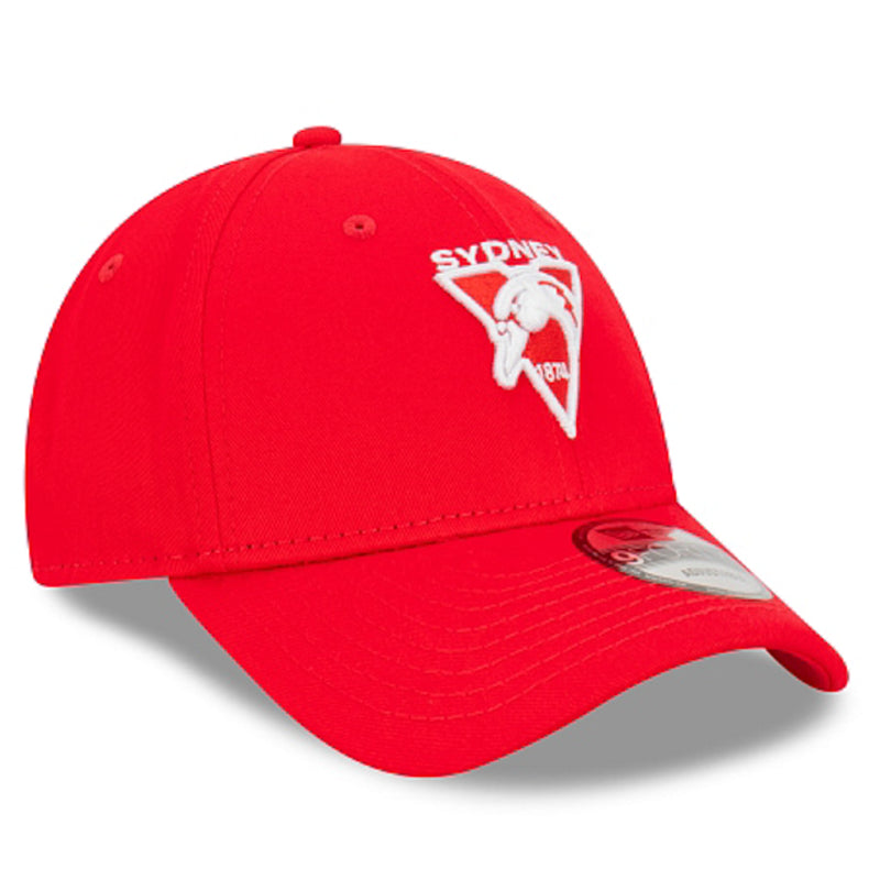 Sydney Swans Official AFL Team Colours 9FORTY Cloth Adjustable Strap Cap By New Era - new