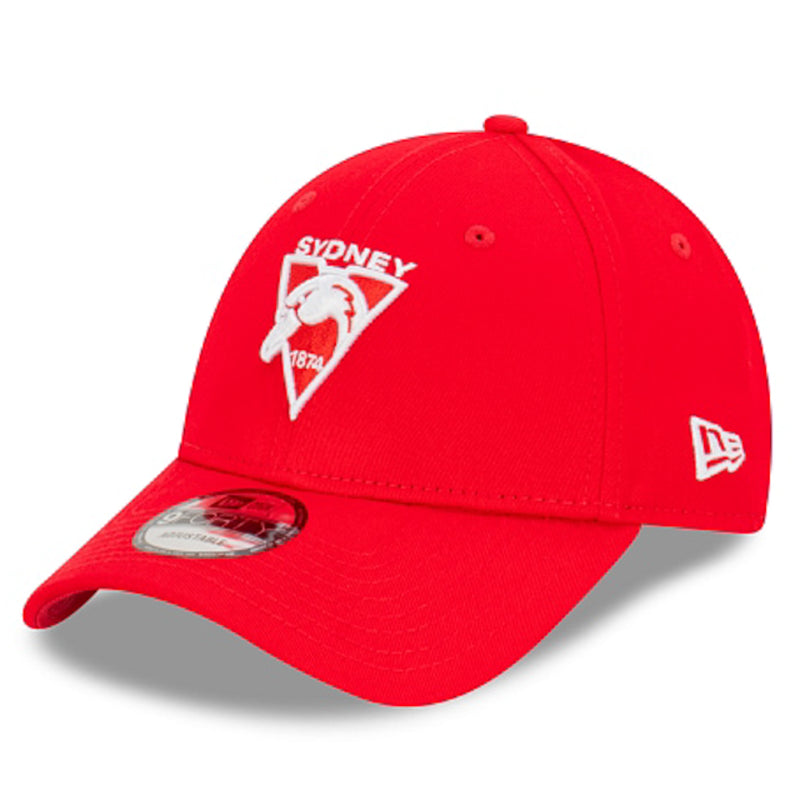 Sydney Swans Official AFL Team Colours 9FORTY Cloth Adjustable Strap Cap By New Era - new