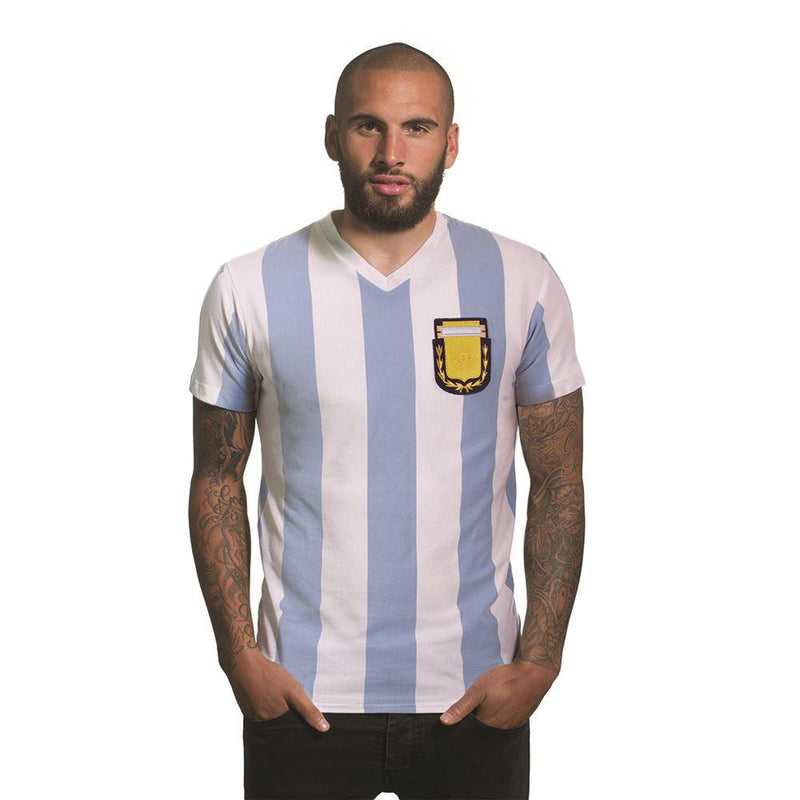 Argentina 1982 V-Neck T-Shirt by COPA Football-Mick Simmons Sport