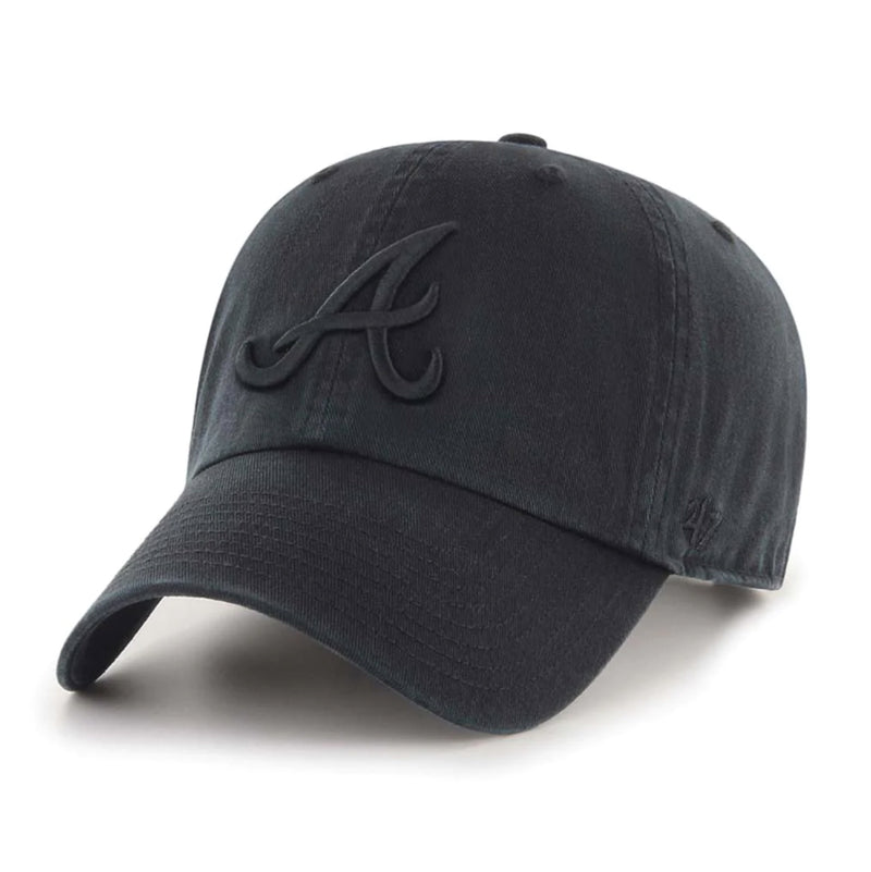 Atlanta Braves CLEAN UP Strap Back Cap Black NHL By '47 Brand - new