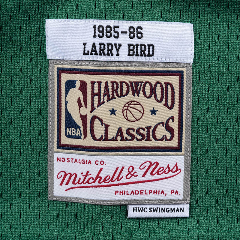 Boston Celtics Larry Bird 33 Road 1985-86 NBA Swingman Jersey by Mitchell & Ness - Green - new