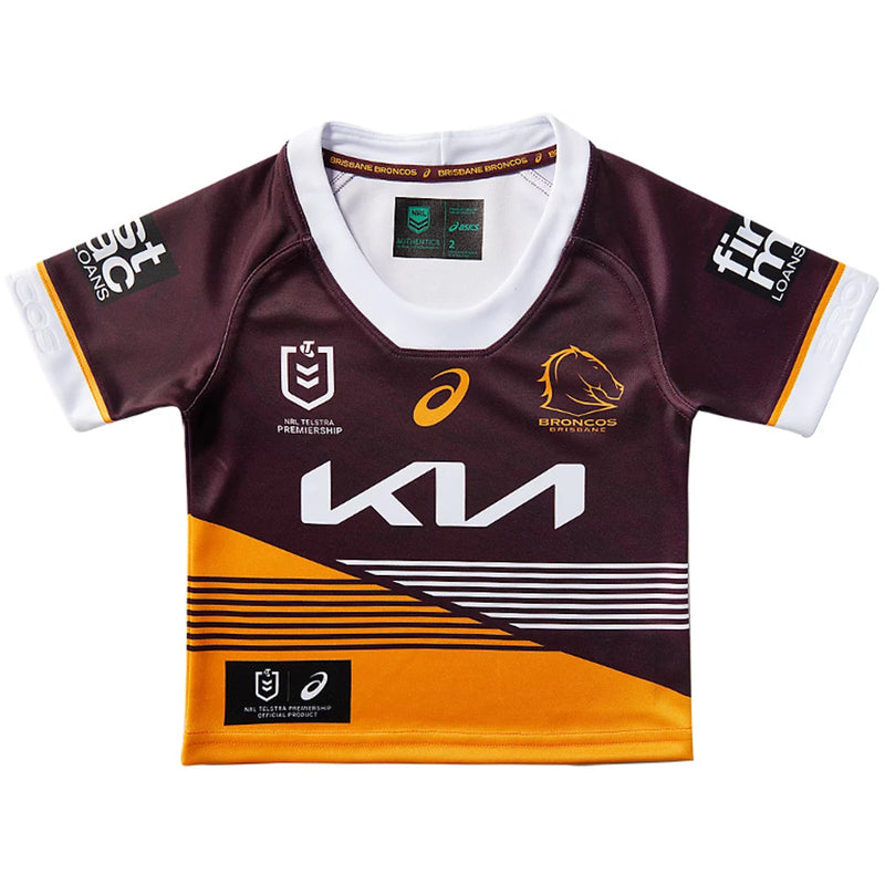 Brisbane Broncos 2023 Toddler's & Kids Home Jersey NRL Rugby League by Asics - new