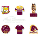 Brisbane Broncos NRL Evolution Series Collection Set Team Metal Logo Pin Badge - new