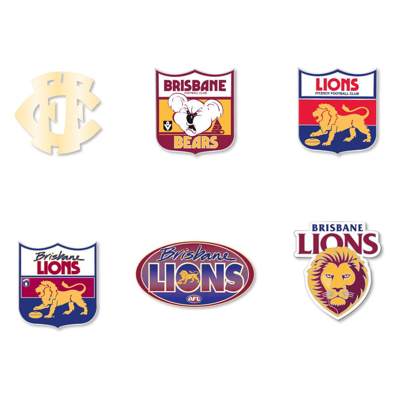 Brisbane Lions AFL Evolution Series Collection Team Metal Logo Pin Set Badge - new