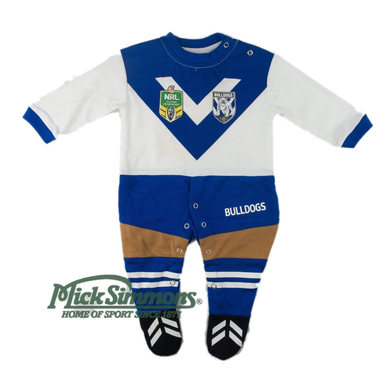 Canterbury Bulldogs Original Footysuit Romper Kids Baby Infants Suit Old Logo - new