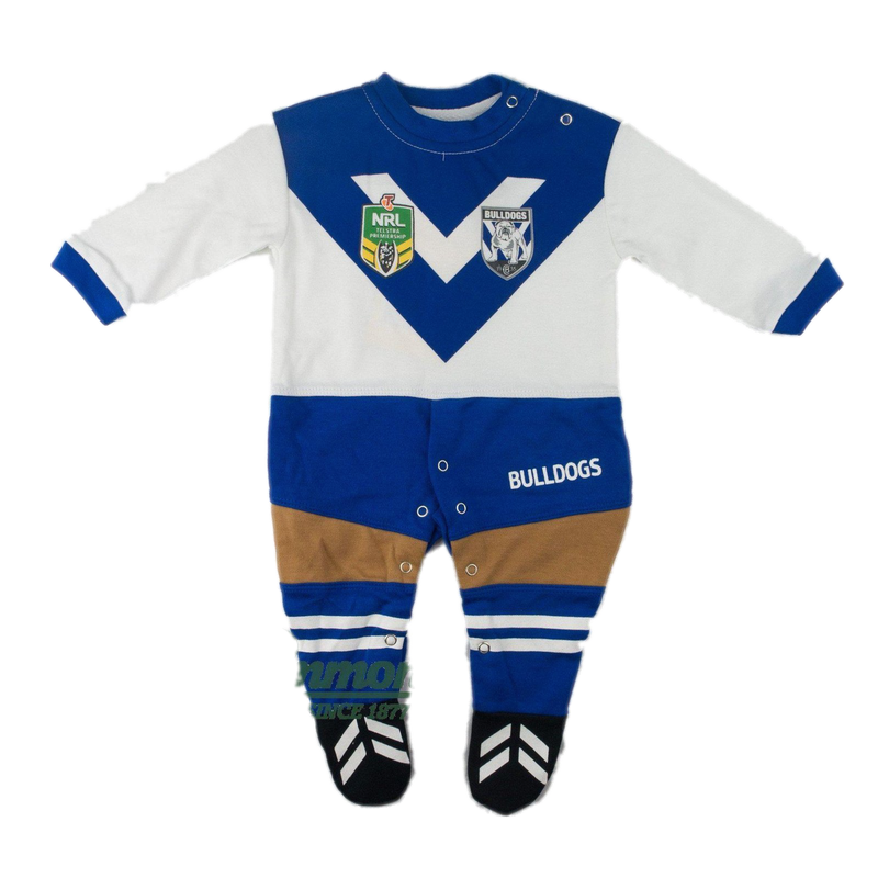 Canterbury Bulldogs Original Footysuit Romper Kids Baby Infants Suit Old Logo - new