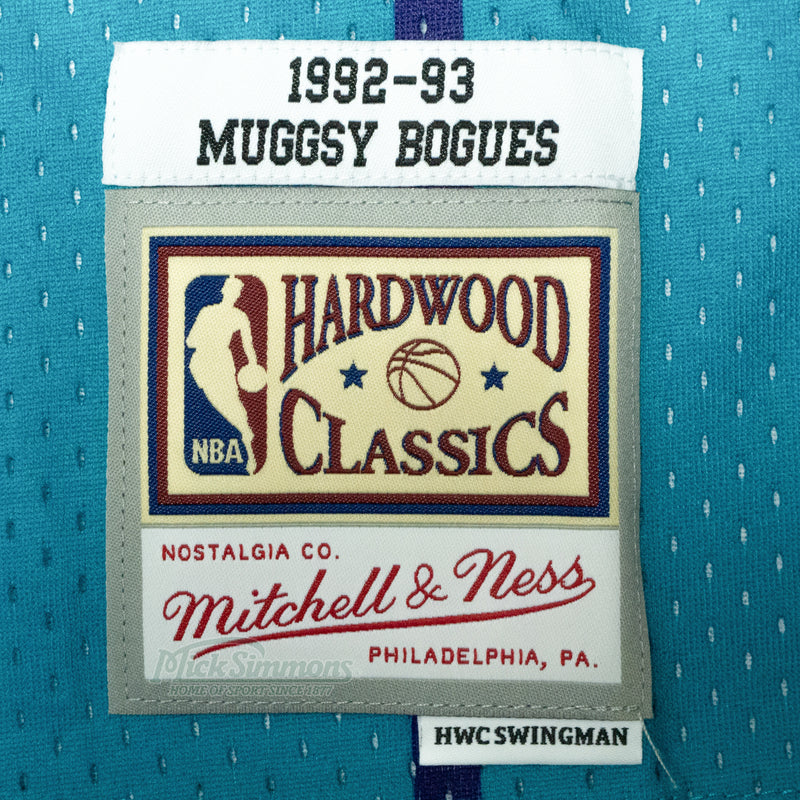 Charlotte Hornets Muggsy Bogues 1992-93 Hardwood Classics Swingman NBA Road Jersey by Mitchell & Ness - new