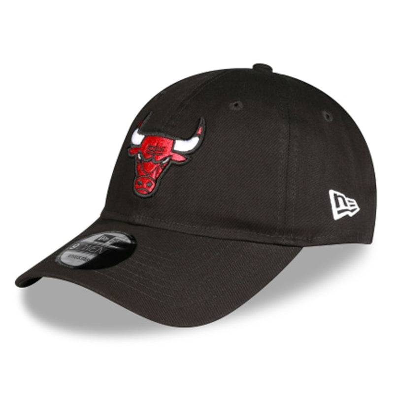 Chicago Bulls Black New Era 9TWENTY Cloth Strap Adjustable Cap - Black - new