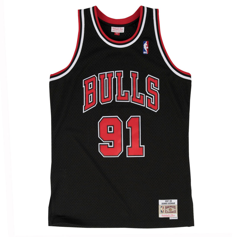 Chicago Bulls Dennis Rodman 91 Road 1997-98 Hardwood Classics Swingman Alternate Jersey by Mitchell & Ness - Red - new