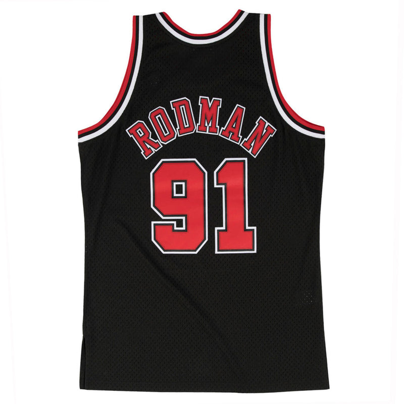 Chicago Bulls Dennis Rodman 91 Road 1997-98 Hardwood Classics Swingman Alternate Jersey by Mitchell & Ness - Red - new