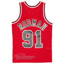 Chicago Bulls Dennis Rodman 91 Road 1997-98 Swingman Jersey by Mitchell & Ness - Red - new