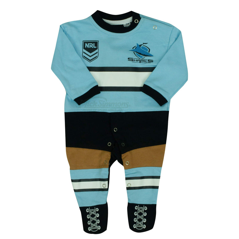 Cronulla Sharks Original Footysuit Romper Kids Baby Infants Suit - Mick Simmons Sport