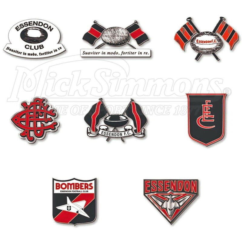 Essendon Bombers AFL Evolution Series Collection Team Metal Logo Pin Set Badge - new
