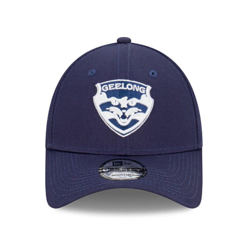 Geelong Cats Official AFL Team Colours 9FORTY Cloth Adjustable Strap Cap By New Era - new