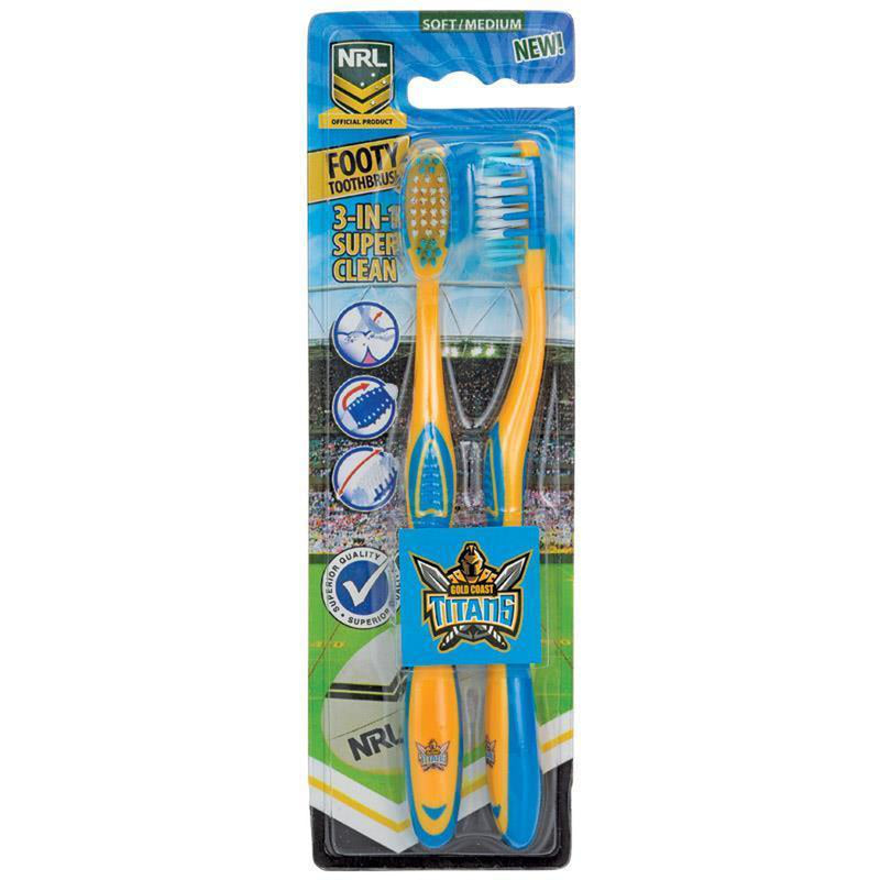 Gold Coast Titans NRL Toothbrush - 2 Pack-Mick Simmons Sport