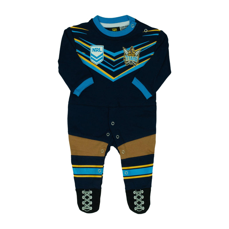 Gold Coast Titans Original Footysuit Romper Kids Baby Infants Suit - Mick Simmons Sport