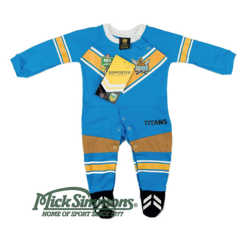 Gold Coast Titans Original Footysuit Romper Kids Baby Infants Suit Old Logo - new