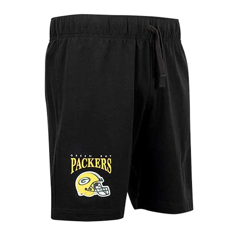 Green Bay Packers NFL Helmet Arch Cotton Shorts Black By New Era - new