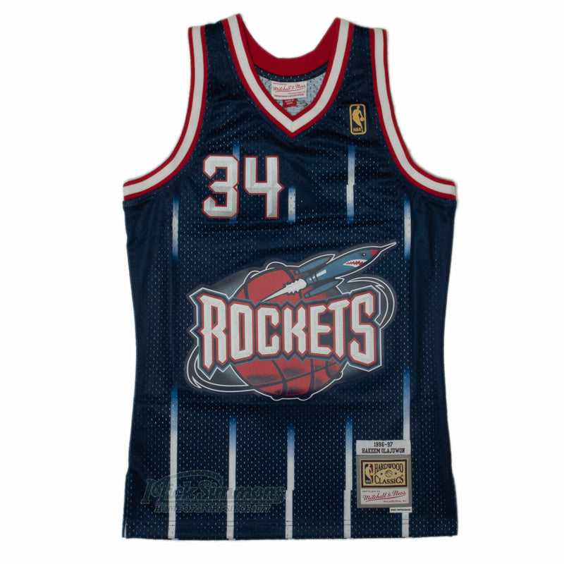 Houston Rockets Hakeem Olajuwon 1996-97 Hardwood Classics Swingman Road Jersey by Mitchell & Ness - new