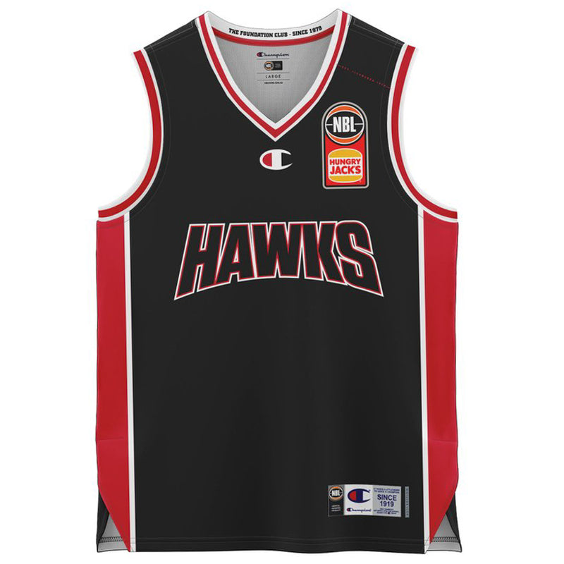 Illawarra Hawks 2021/22 Authentic Kids V Neck Home Jersey NBL Basketball by Champion - new