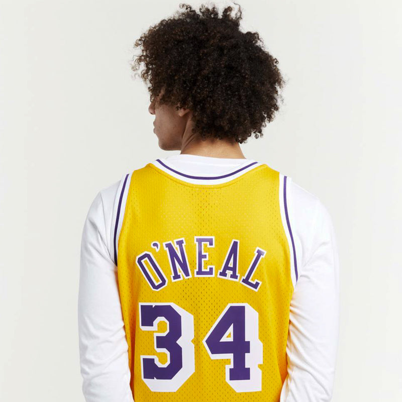 Los Angeles Lakers 32 Home Magic Johnson 1984-85 Hardwood Classics Swingman Road Jersey by Mitchell & Ness - new