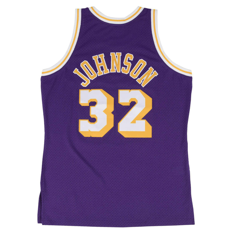 Los Angeles Lakers 32 Road Magic Johnson 1984-85 Hardwood Classics Road Jersey by Mitchell & Ness - new