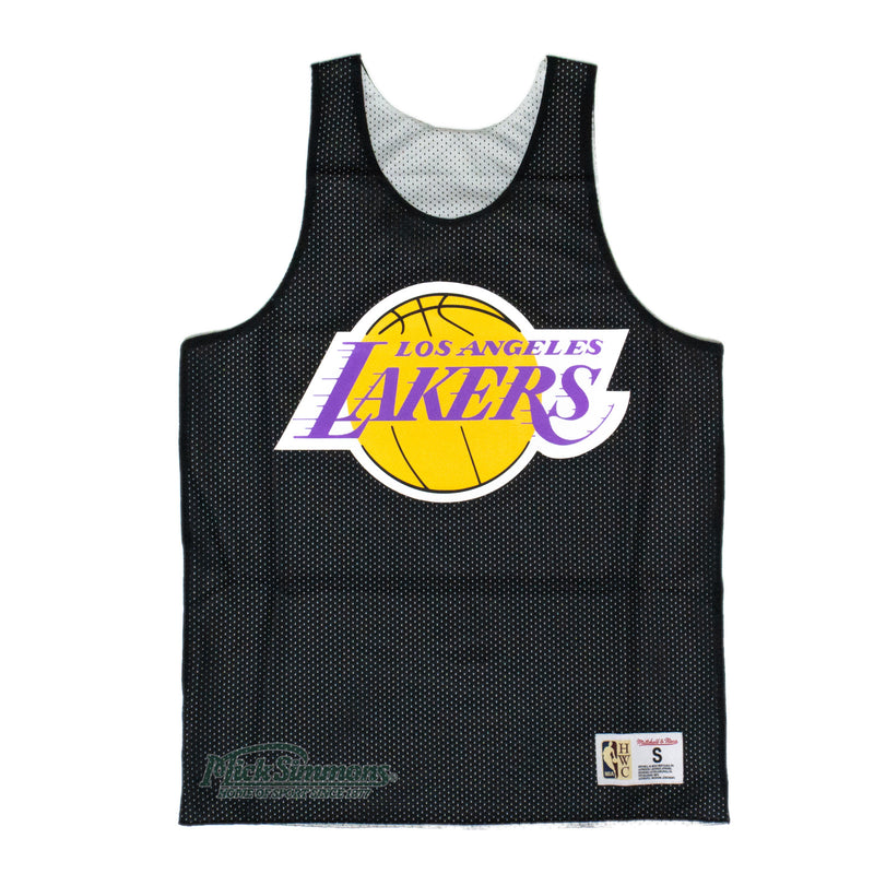 Los Angeles Lakers NBA Black Big Logo Reversible Tank Top Jersey by Mitchell & Ness - new