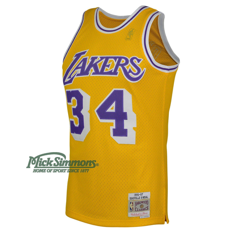 Los Angeles Lakers Shaquille O'Neal 1996-97 Hardwood Classics Home Jersey by Mitchell & Ness-Mick Simmons Sport