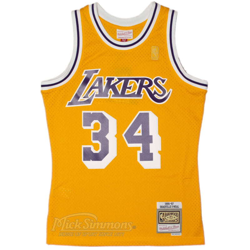Los Angeles Lakers Shaquille O'Neal 1996-97 Hardwood Classics NBA Swingman Jersey by Mitchell & Ness - new