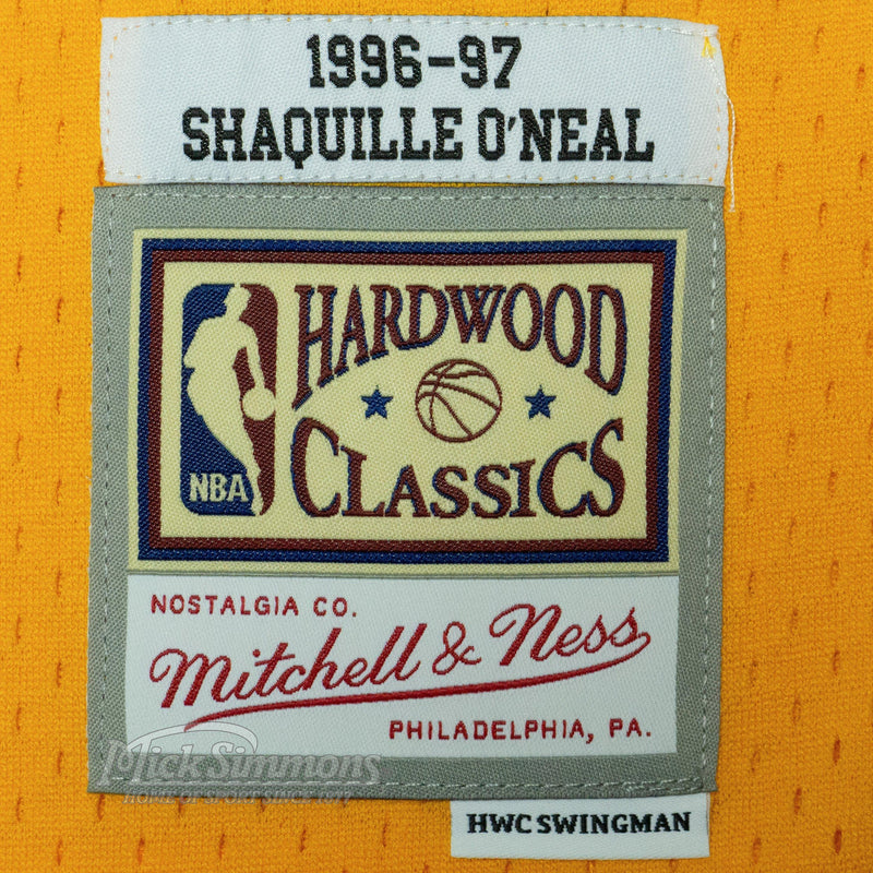 Los Angeles Lakers Shaquille O'Neal 1996-97 Hardwood Classics NBA Swingman Jersey by Mitchell & Ness - new