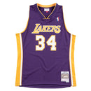 Los Angeles Lakers Shaquille O'Neal 1999-2000 Hardwood Classics NBA Road Jerseyby Mitchell & Ness - new