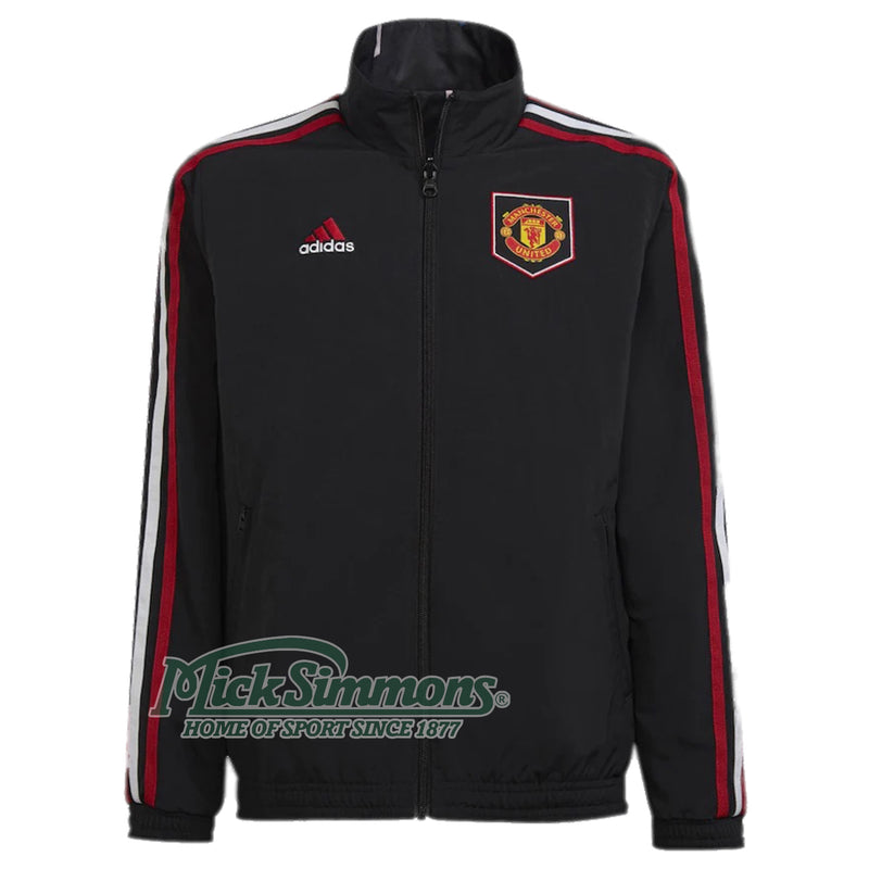 Manchester United FC 2022/23 Reversible Anthem Jacket Football Soccer Black  by Adidas - new