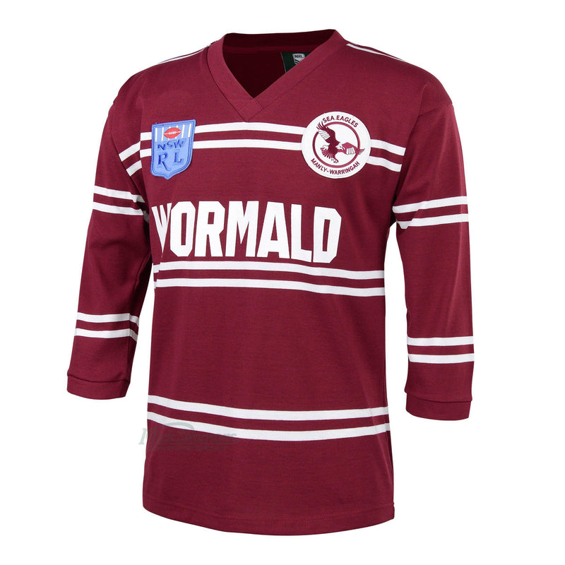 Manly Warringah Sea Eagles 1987 NRL Vintage Retro Heritage Rugby League Jersey Guernsey - Mick Simmons Sport